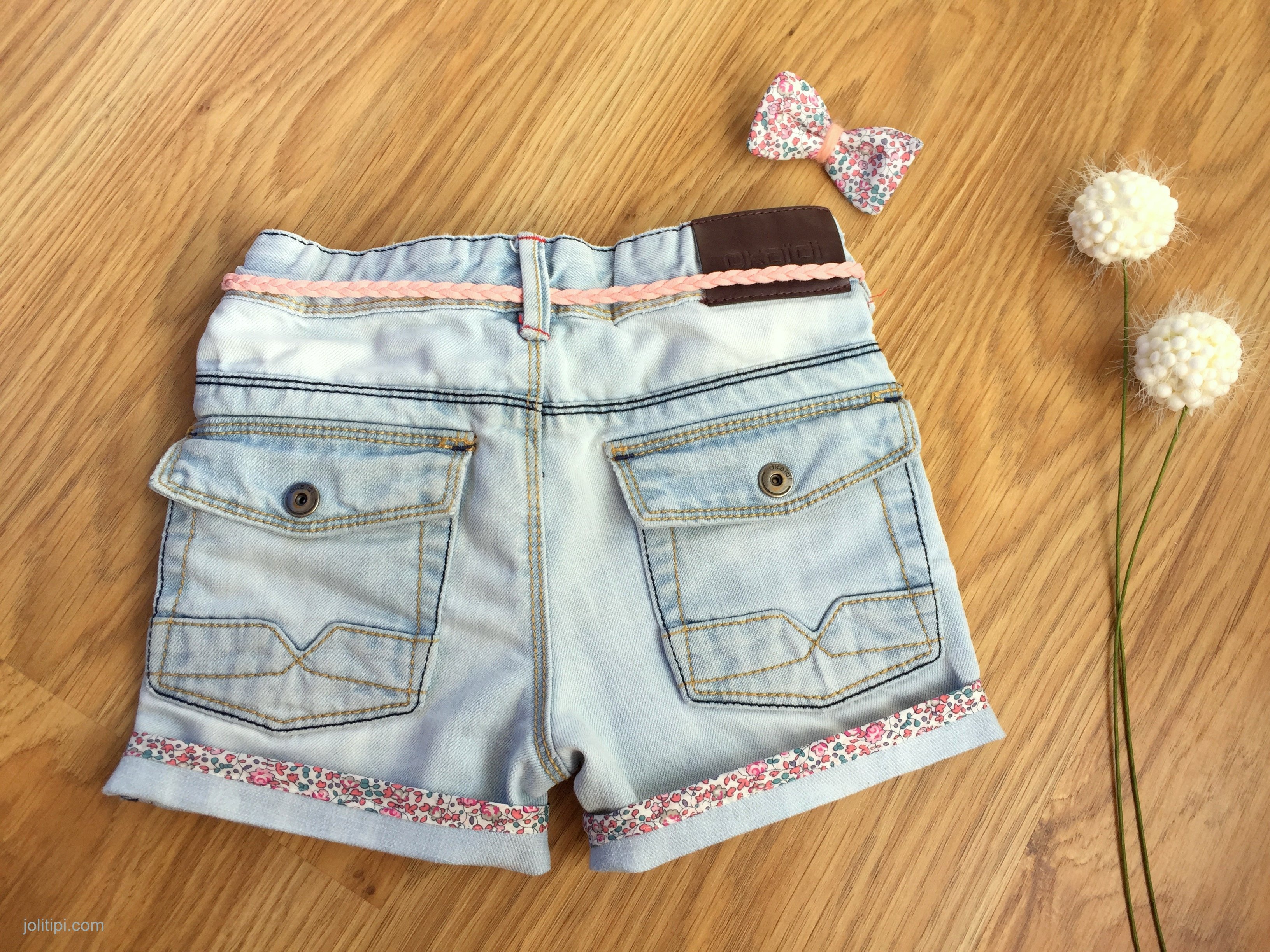 tuto upcycler un jean usé en short fille liberty