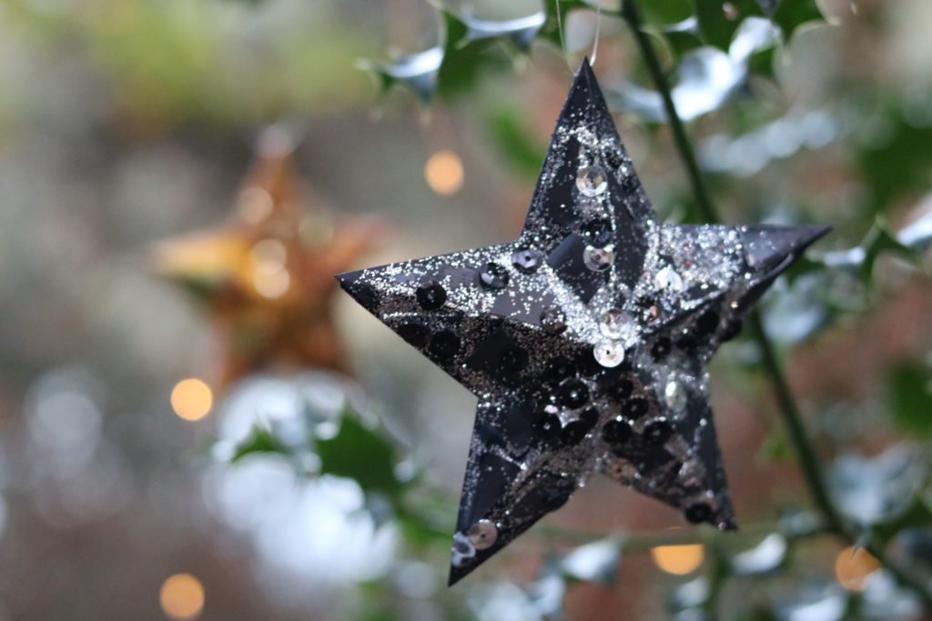 étoile 3D décorée paillettes