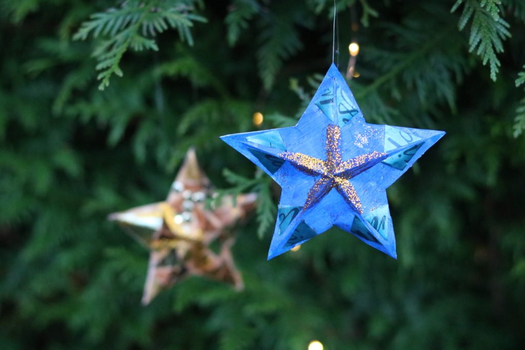 étoile 3D décorée paillettes