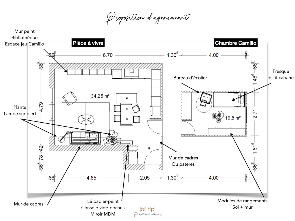 Conseil déco et aménagement intérieur pour un appartement sur plan VEFA