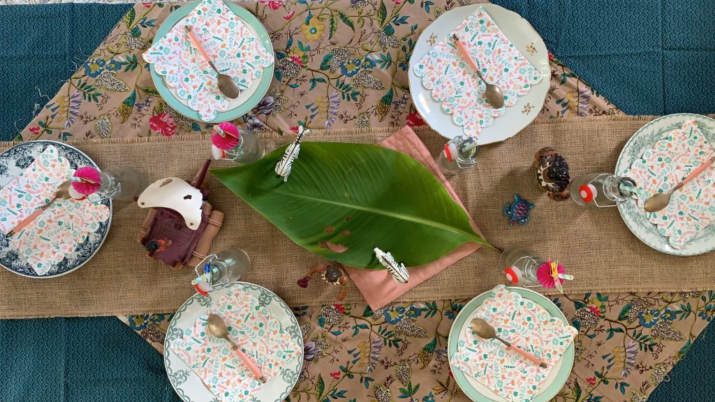 deco table nature végétal tropical