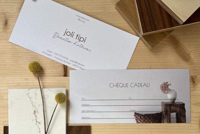 carte-cadeau, chèque cadeau, bon cadeau, coaching deco décoration d'intérieur Joli Tipi