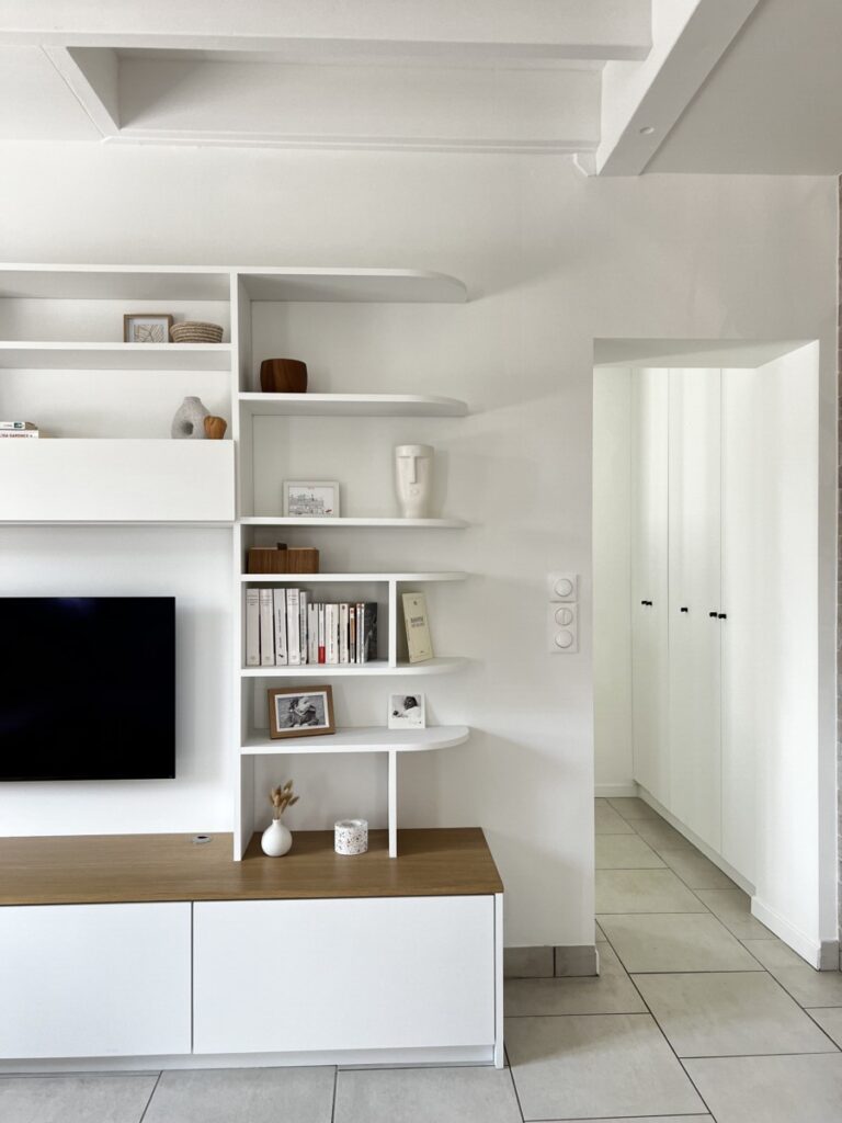 bibliothèque TV meuble sur mesure 