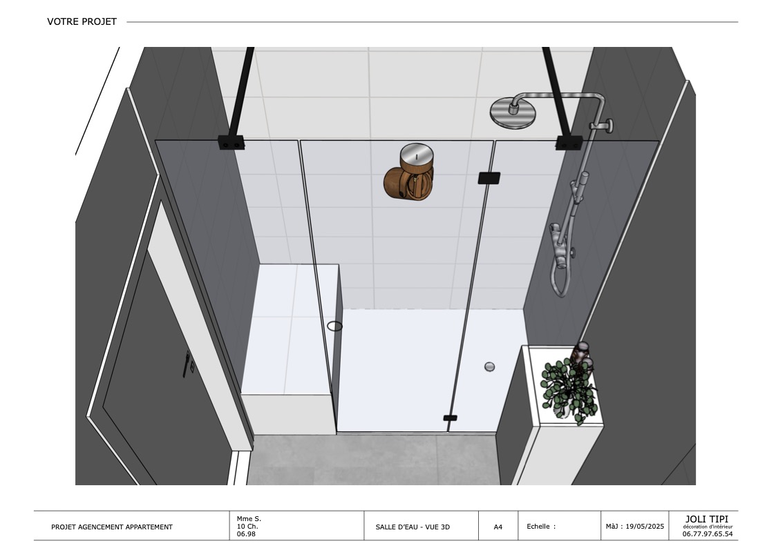 solution pour fermer une cabine de douche avec banquette