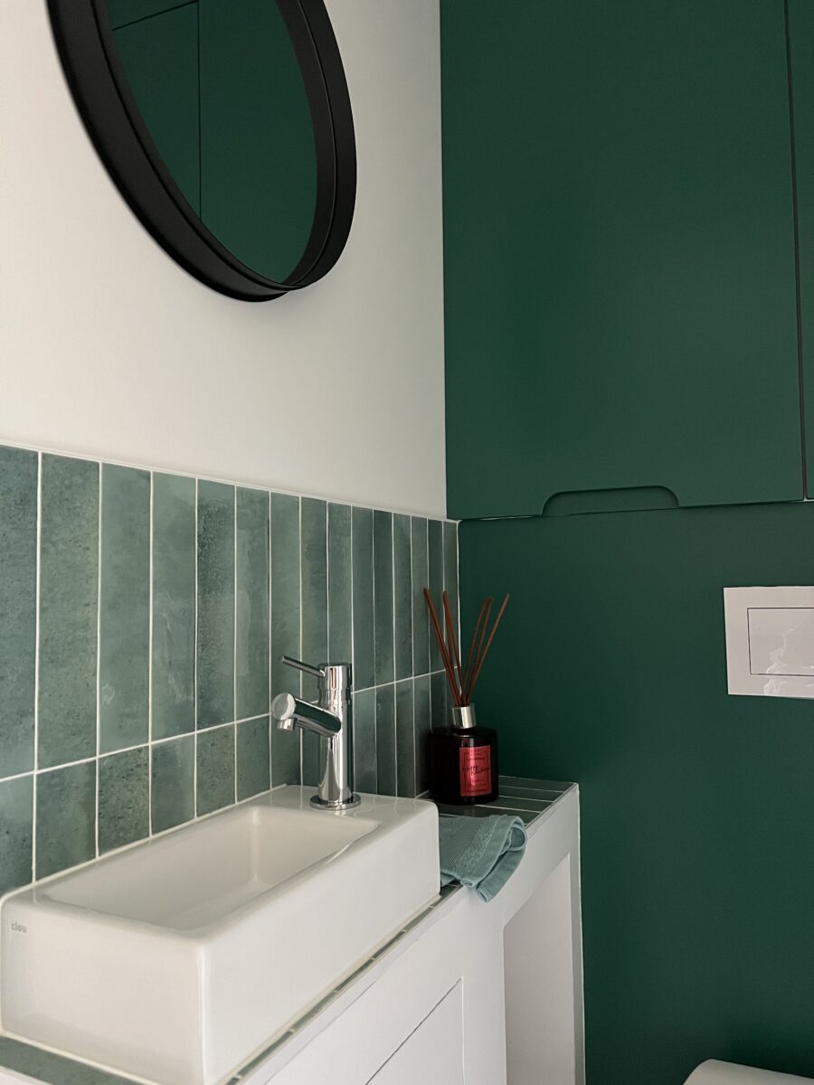 aménager wc suspendu avec lave main et rangement